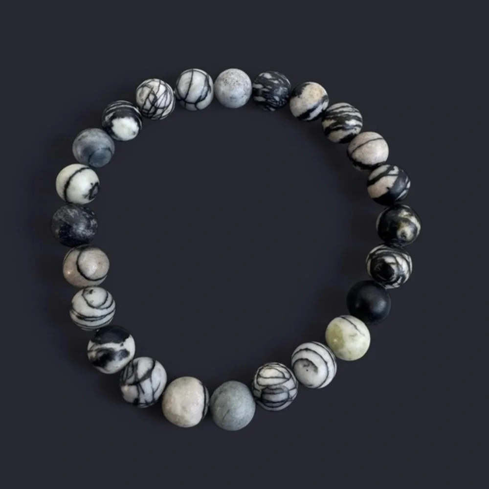 Picasso Jasper Gemstone Bead Bracelet 8mm